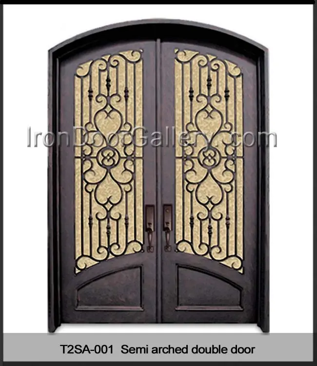 Hand forged iron entry door
