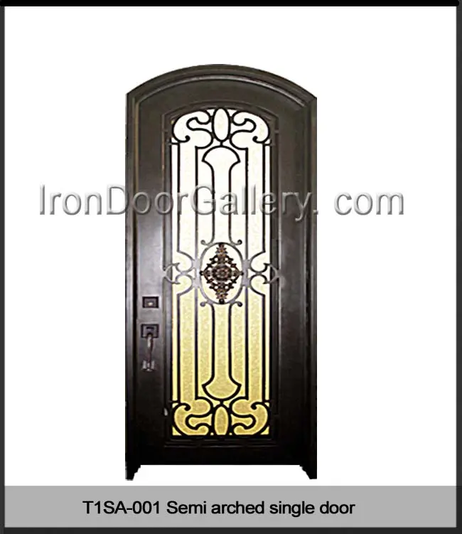Semi arched top single door hand-forged