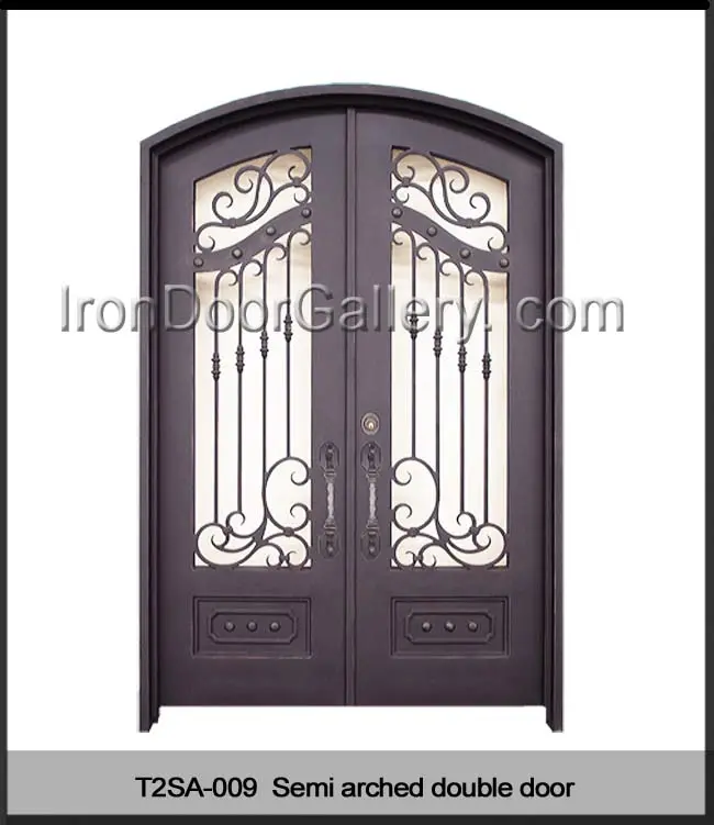Semi arched mustache iron door