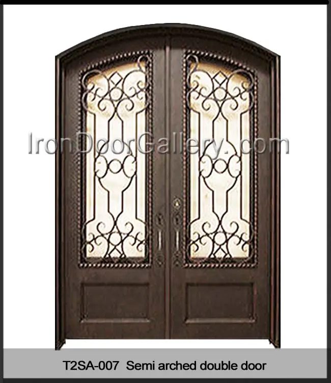 Arched iron door